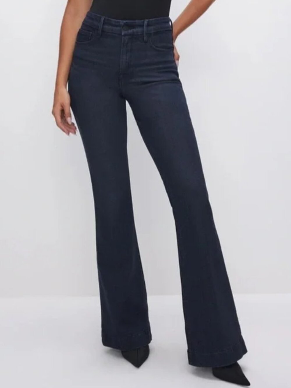 Good American Good Legs Flare Jeans Women's size 16 Stretch GLFTH220T Indigo516